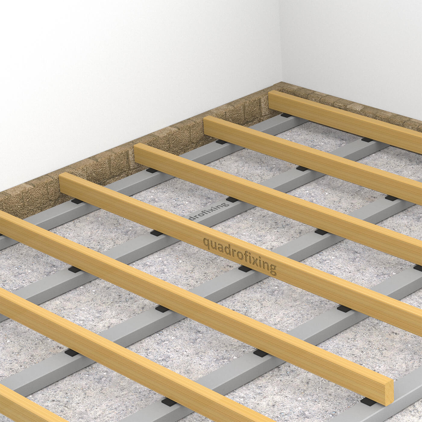 Tragfähige Unterkonstruktion einer Holzterrasse.